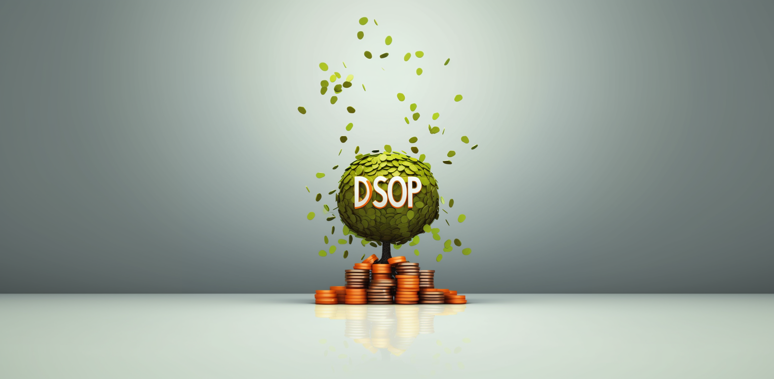 uma árvore de dinheiro com as letras DSOP da metodologia