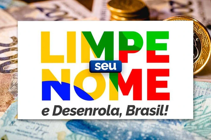 Marca oficial do Desenrola Brasil escrito limpe seu nome