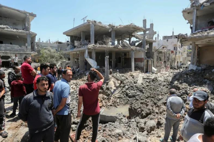 foto de destruição de casas na faixa de gaza